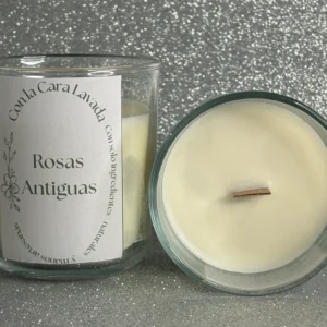 vela de soja artesanal para aromaterapia, aroma rosas antiguas