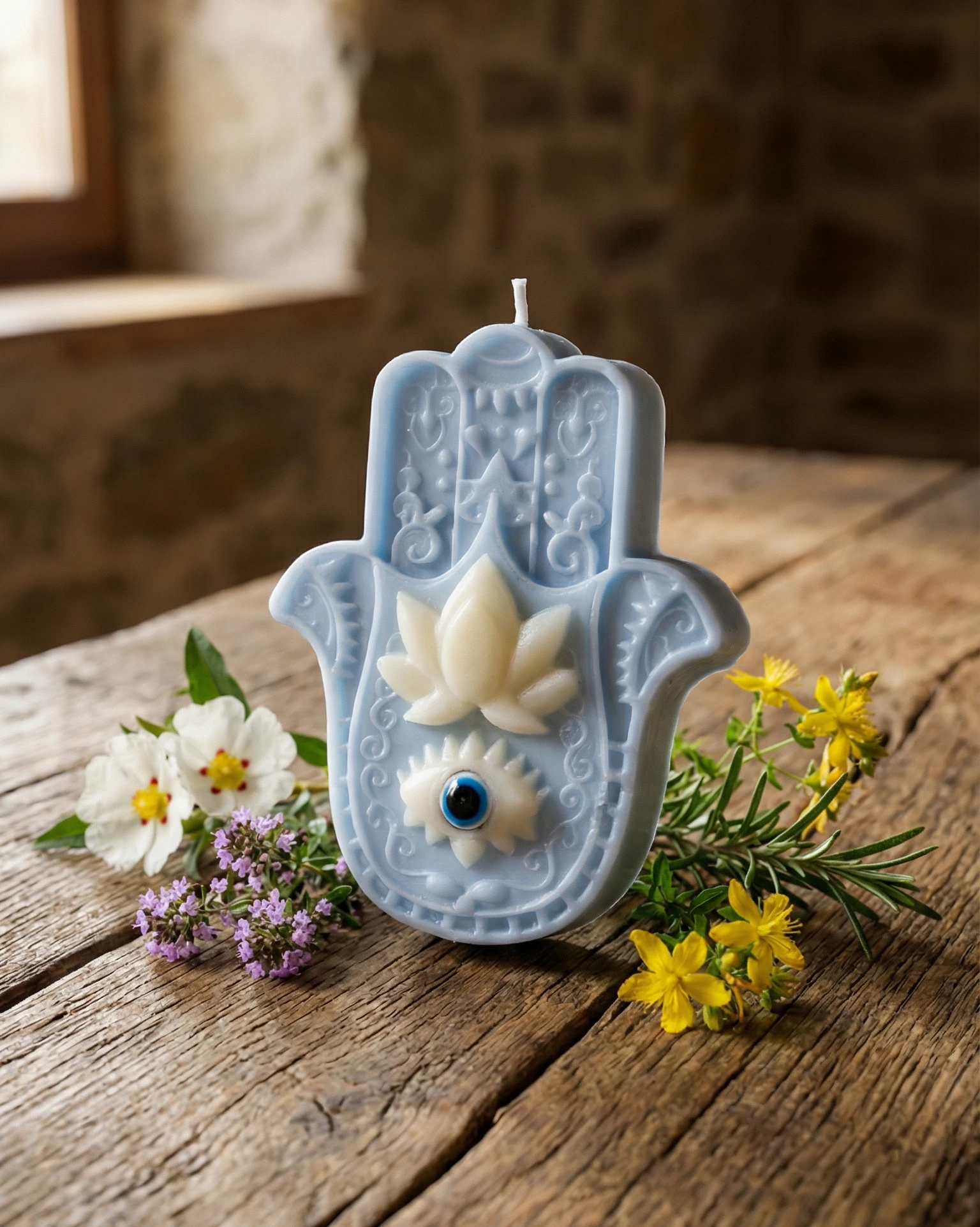 Vela de soja decorativa Mano de Fátima - Imagen 4